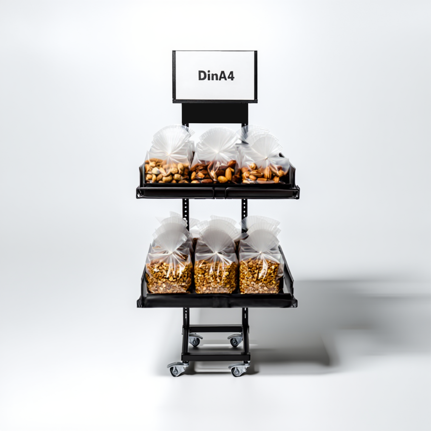 Mobiler Metall Verkaufsständer Edeka Variant 2er, Trockensortiment