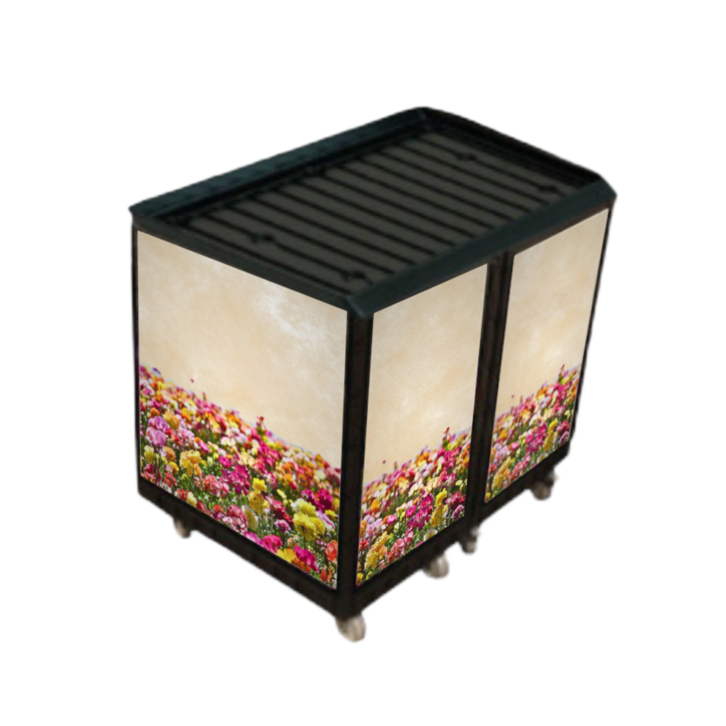 Blumeninsel 80x60 cm 2er Komplettset inkl. Marketing auf Rollen