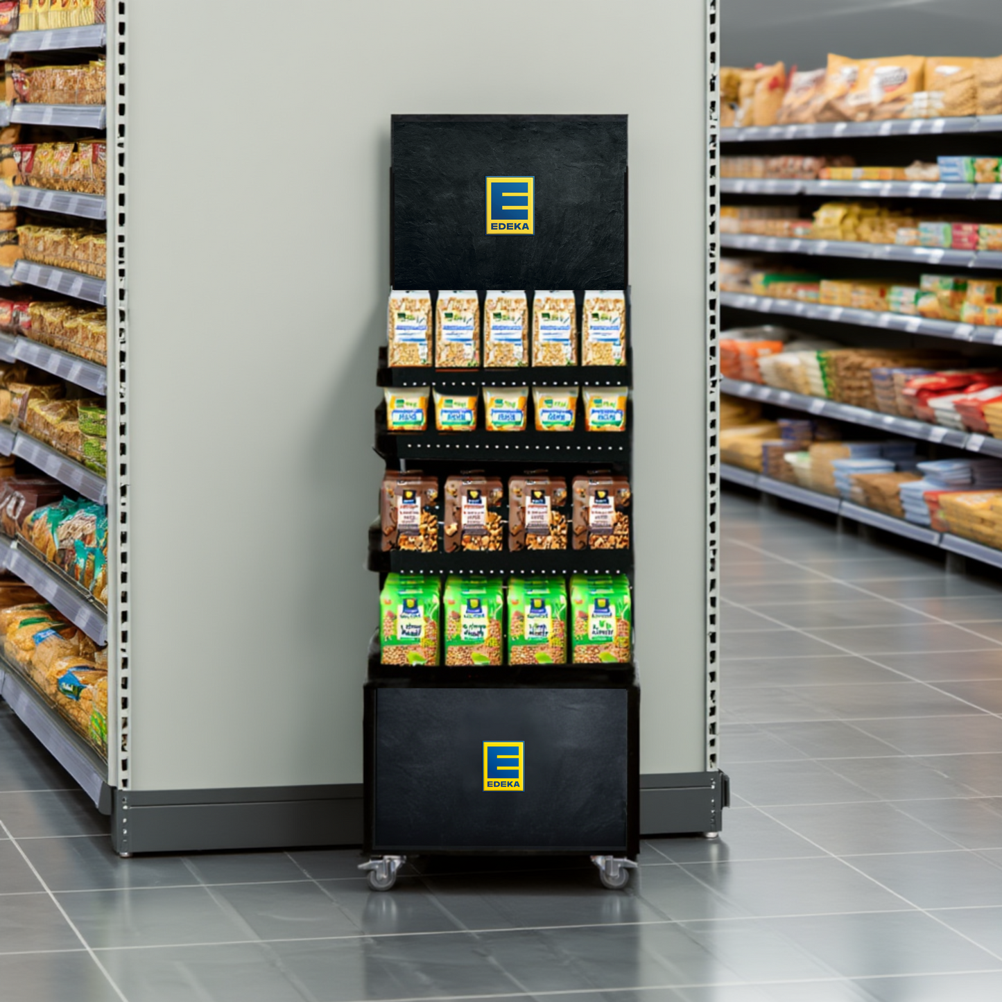 Mobiler Verkaufsständer Concept Edeka Trockensortiment (für Wand-Platzierungen)