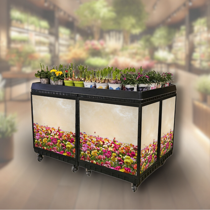 Blumeninsel 120x80 cm 4er Komplettset inkl. Marketing  auf Rollen