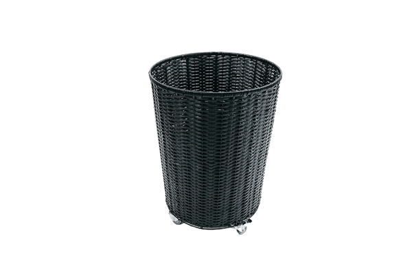 Standkorb Rattan 70 cm hoch auf Rollen, wird kombiniert mit dem Korbaufsatz für Standkorb Rattan 72 cm