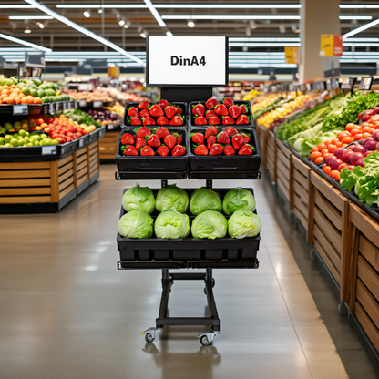 Mobiler Metall Verkaufsständer Edeka Variant 2er, Obst und Gemüse