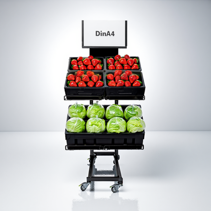 Mobiler Metall Verkaufsständer Edeka Variant 2er, Obst und Gemüse