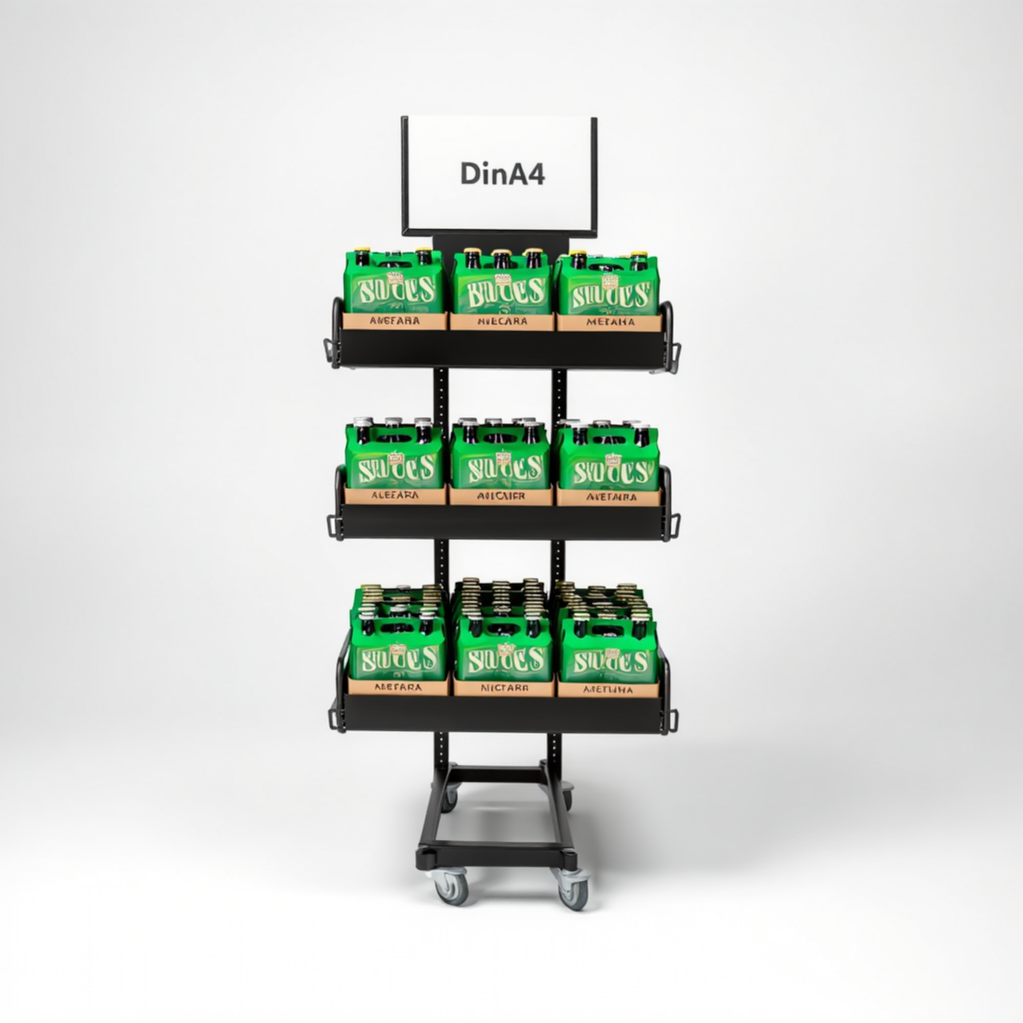 Mobiler Metall Verkaufsständer Edeka Variant 3er, Getränke
