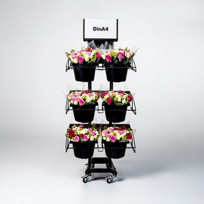 Mobiler Metall Verkaufsständer Variant 3er, Schnittblumen