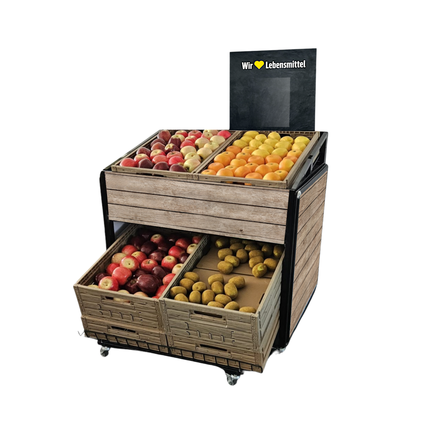 Mob. Präsentationsinsel BASIS Edeka 80x60 cm mit Einschubsystem