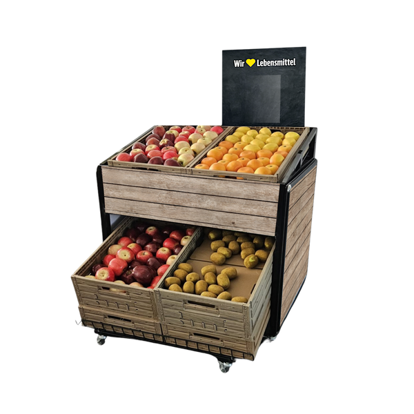 Mob. Präsentationsinsel BASIS Edeka 80x60 cm mit Einschubsystem