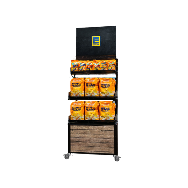 Mobiler Verkaufsständer Concept Trockensortiment Edeka (für niedrige Gondelköpfe)