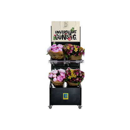 Mobiler Verkaufsständer Concept Schnittblumen Edeka (für niedrige Gondelköpfe)