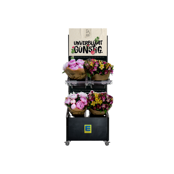 Mobiler Verkaufsständer Concept Schnittblumen Edeka (für niedrige Gondelköpfe)