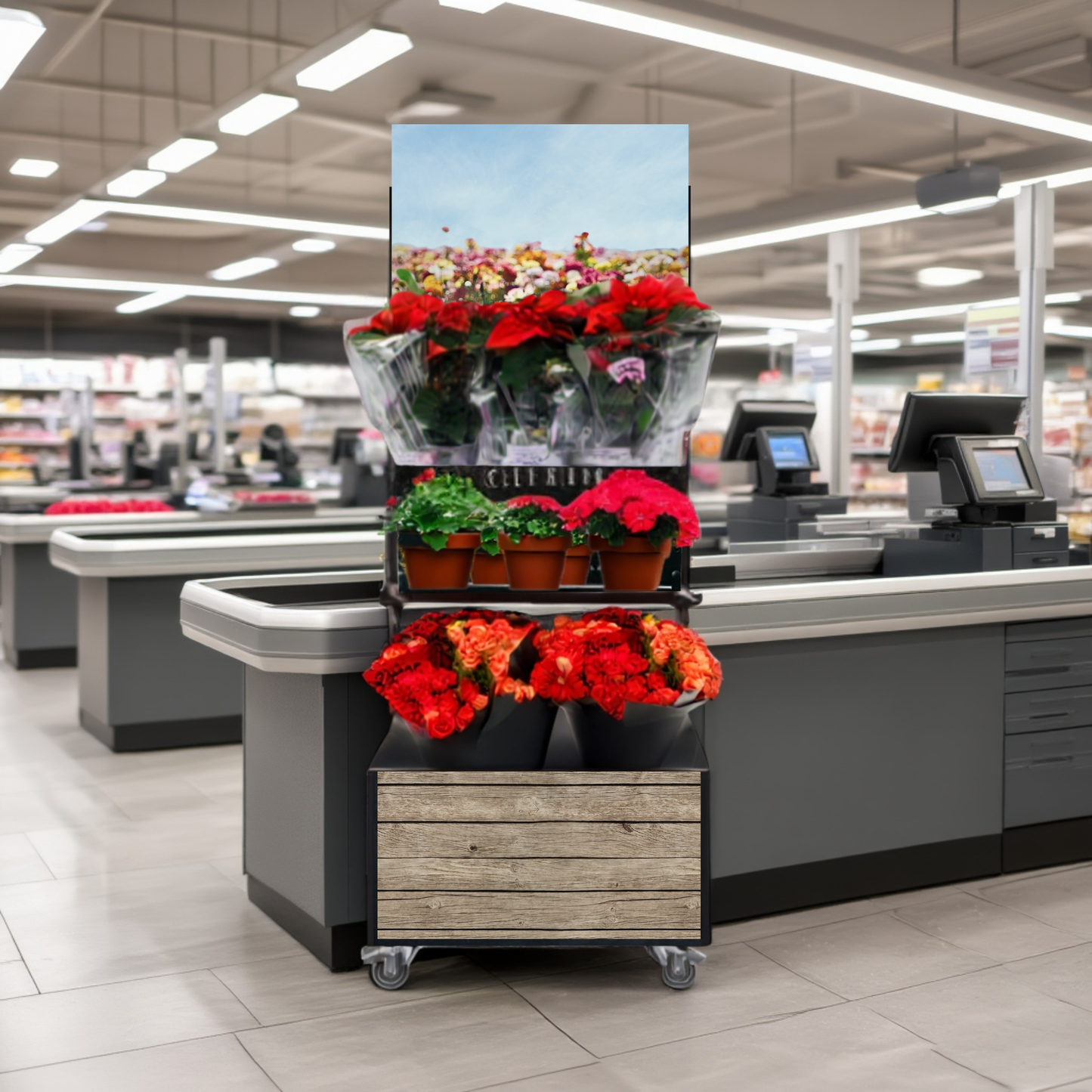 Mobiler Verkaufsständer Concept Schnittblumen und Topfpflanzen