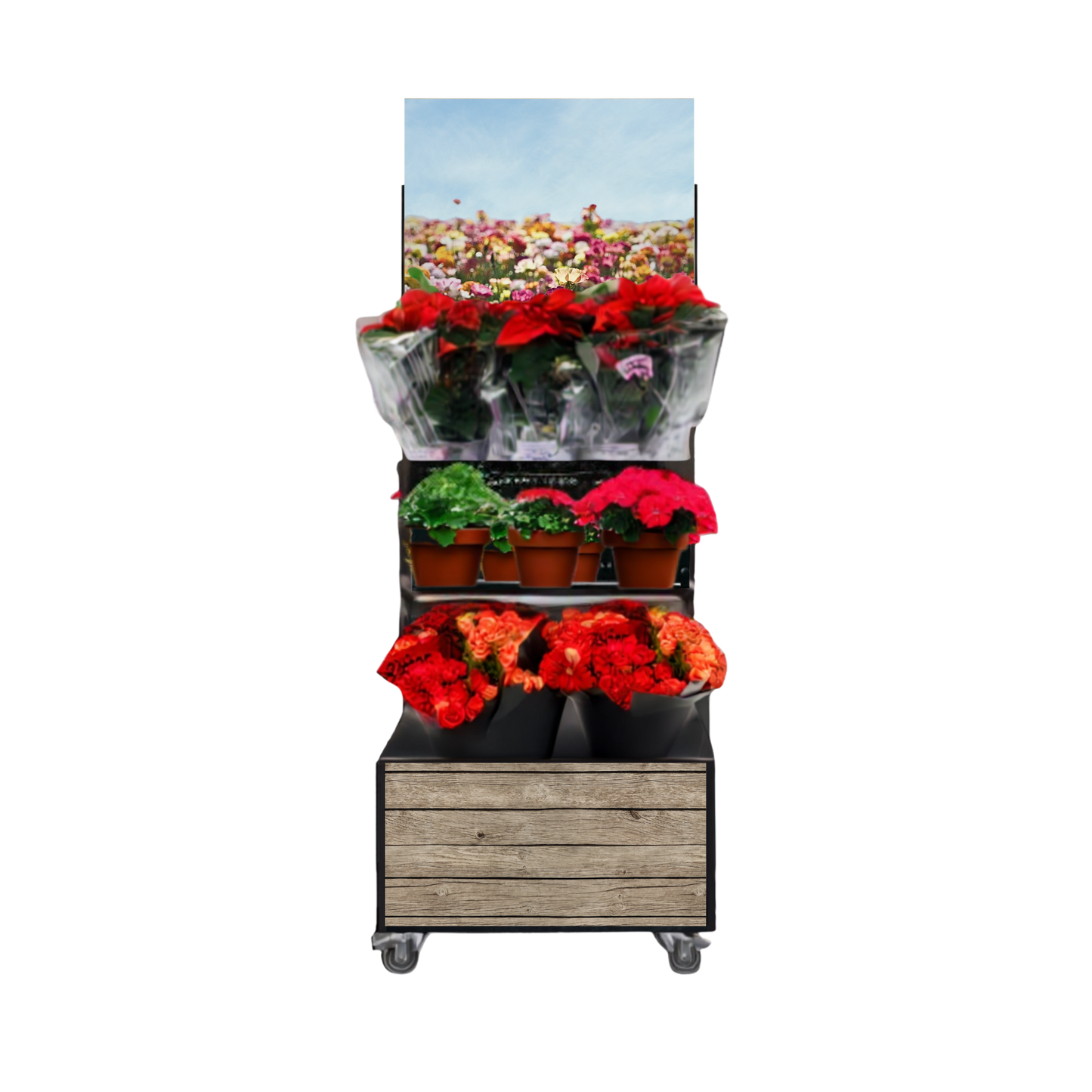 Mobiler Verkaufsständer Concept Schnittblumen und Topfpflanzen