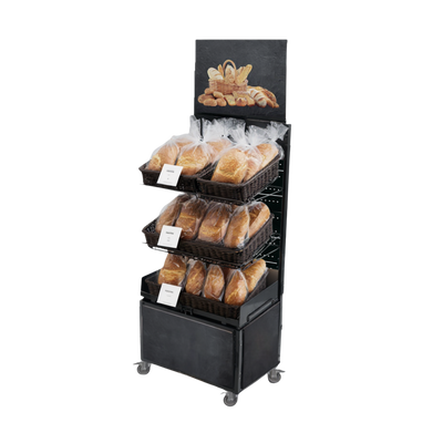 Mobiler Verkaufsständer Concept Brot mit Rattan Körben