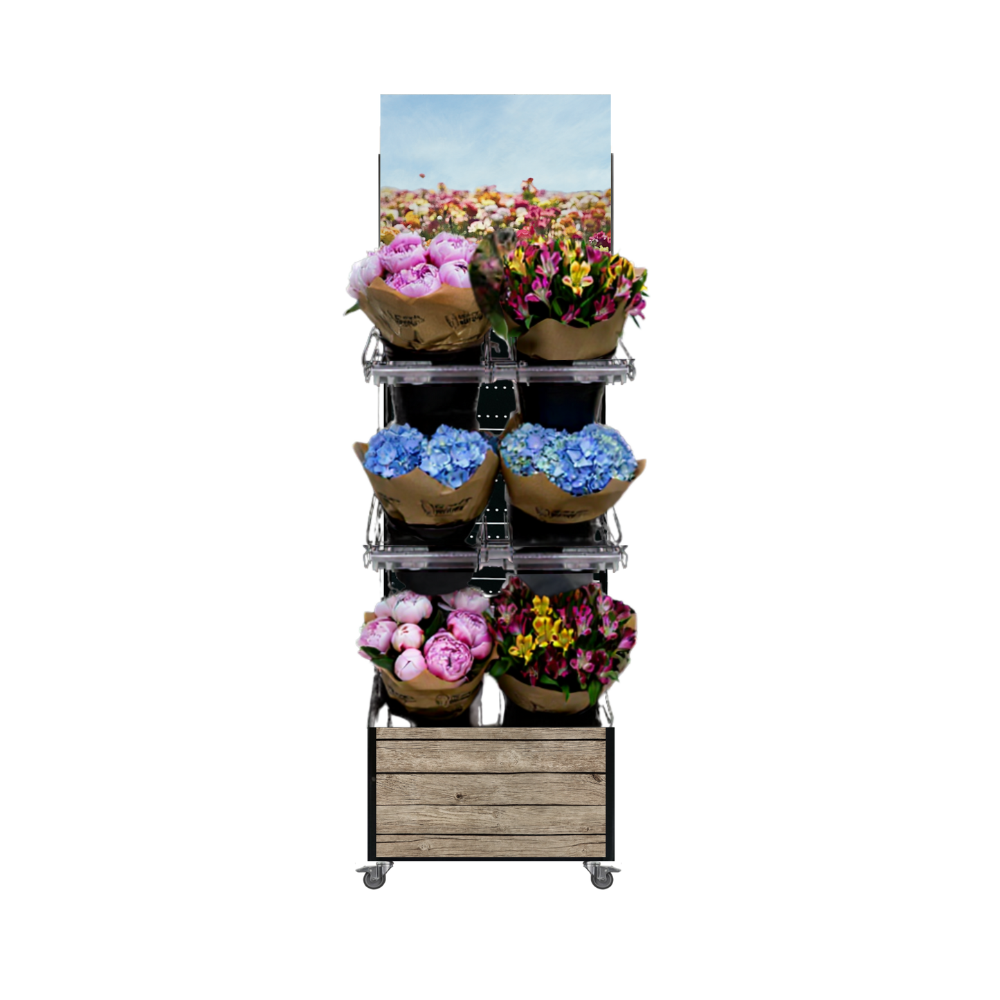 Mobiler Verkaufsständer Concept Schnittblumen (für Wand-Platzierungen)