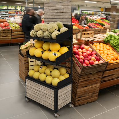 Mobiler Verkaufsständer Concept Obst und Gemüse mit 3 Böden