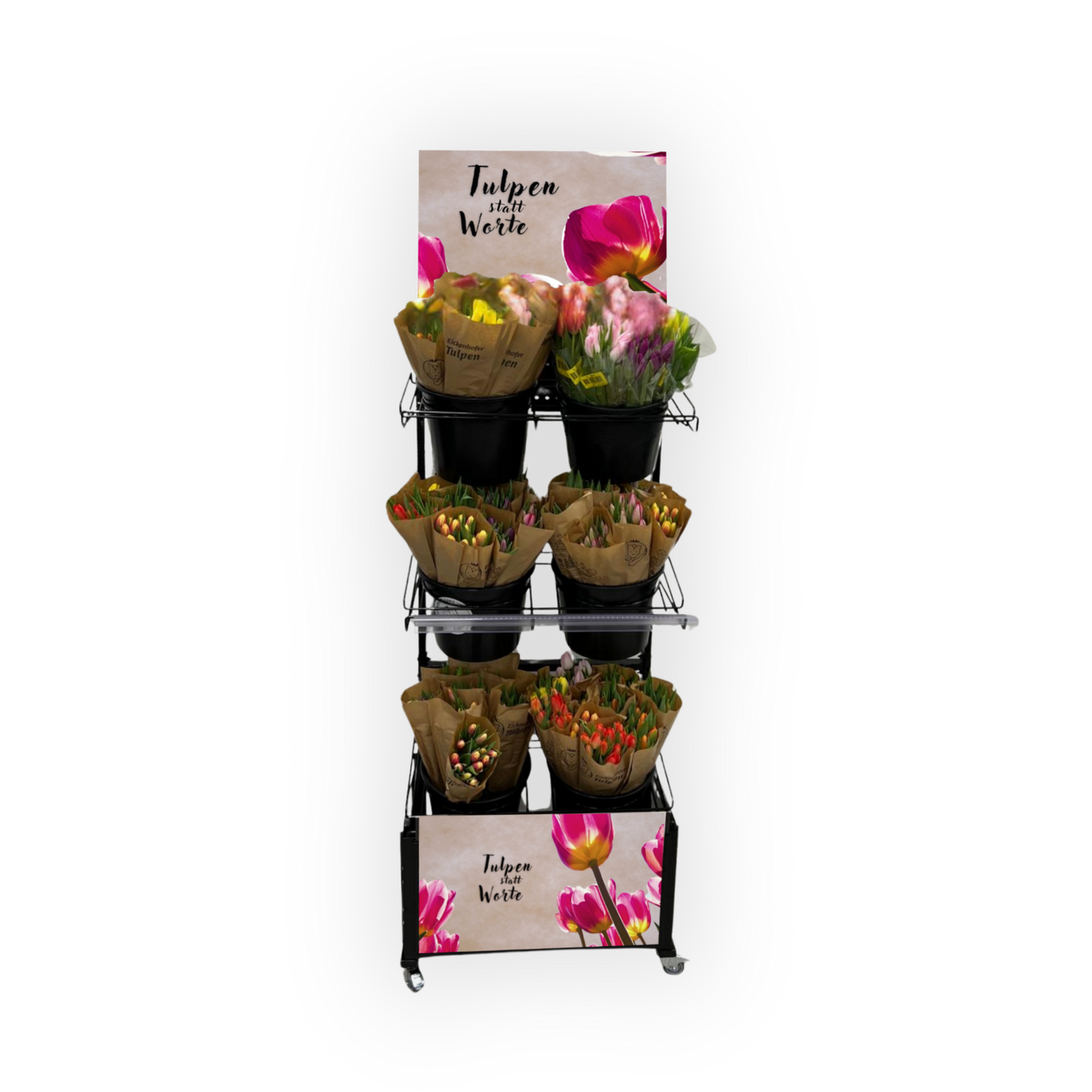 Mobiler Verkaufsständer Concept Edeka Tulpen