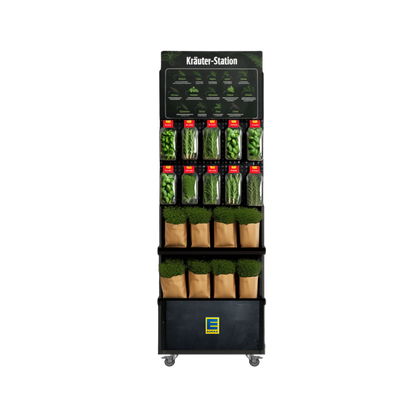 Mobiler Verkaufsständer Concept Edeka Schnitt- und Topfkräuter (für Wand-Platzierungen)